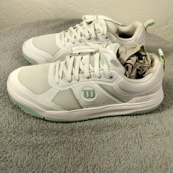 Wilson Pickle Pro Duralast Woman Sneakers White/Green Surf Spray Size 7 Tennis - Picture 1 of 15